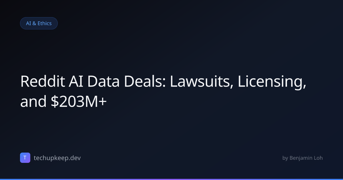Reddit AI Data Deals: Lawsuits, Licensing, and $203M+ | Tech Upkeep